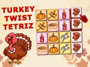 Turkey Twist Tetriz Puzzle Game - Thanksgiving Puzzle