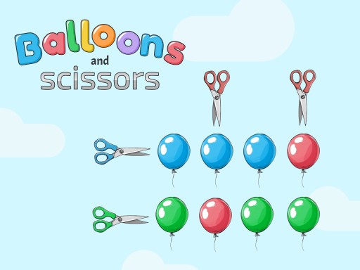 Balloons and Scissors Puzzle Game