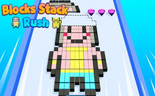 Blocks Stack Rush: Pixel Stacking Puzzle