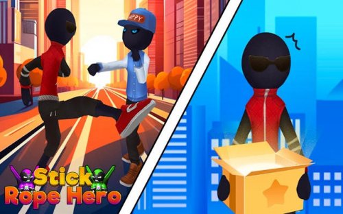 Stick Rope Hero: Superhero Adventure Game