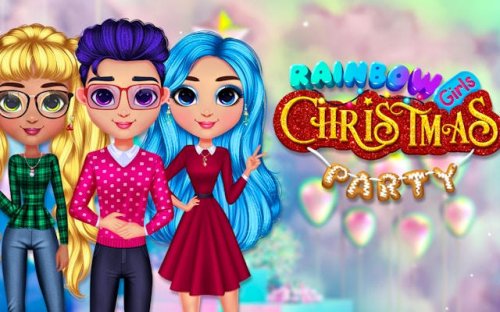 Rainbow Girls Christmas Party Dress Up Game